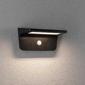 Paulmann Solveig Lampă solară de perete cu senzor, Negru, Plastic, Lumini solare