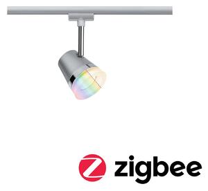Paulmann URail Cone spot RGBW crom mat ZigBee, reglabil, Gri, Hol, Metal, Modern