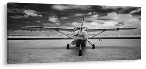 Tablou - Avion alb-negru și alb-negru (120x50 cm)