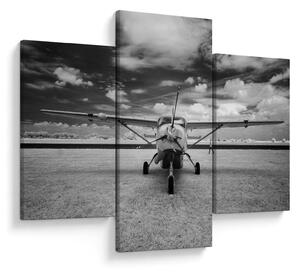 Tablou - Avion alb-negru și alb-negru (90x60 cm)