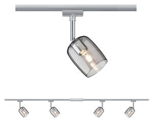Paulmann URail Blossom set de bază crom sticlă fum, reglabil, Gri, Camera de zi / sufragerie, Modern