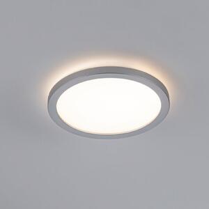Paulmann Panou LED Atria Shine cromat, Ø 19 cm, 3000 K, pornit/oprit, IP20, Gri, Camera de zi / sufragerie, Plastic, Modern
