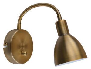 Lampă de perete Lindby, Amrei, reglabil, Bronz / Alamă Veche, Camera de zi, Metal, Antichitate