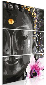 Tablou - Buddha and Flower (3 Parts) Vertical