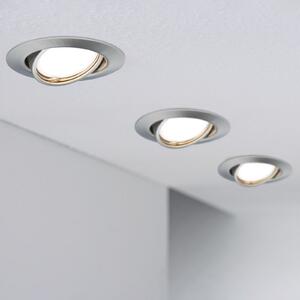 Paulmann Base spot LED încast. 3x 3-Step-dim fier, reglabil, Metalic, Camera de zi / sufragerie, Metal, Modern, Corpuri de iluminat încastrate rotunde