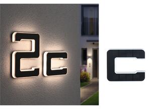 Paulmann LED cu LED-uri solare litera c, Negru, Plastic, Modern