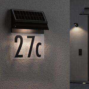 Paulmann lampă solară număr de casă Neda, negru, Negru, Plastic, Modern, Lumini solare