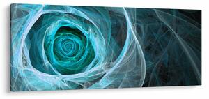 Tablou - Abstract trandafir albastru cu fundal negru (120x50 cm)