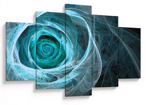 Tablou - Abstract trandafir albastru cu fundal negru (150x105 cm)