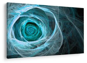 Tablou - Abstract trandafir albastru cu fundal negru (90x60 cm)