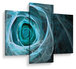 Tablou - Abstract trandafir albastru cu fundal negru (90x60 cm)