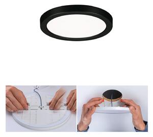 Paulmann Areo LED panou rotund negru 4000K Ø11.8cm, Negru, Baie, Plastic, Modern