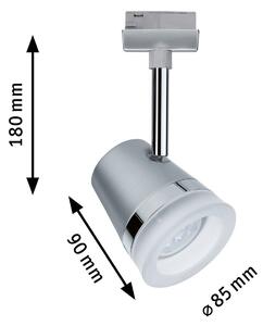 Paulmann URail Cone, ZigBee, CCT, crom mat, reglabil, Gri, Hol, Metal, Modern