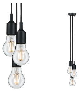 Lustră Pendul Paulmann, Pendelleuchte Neordic Ketil, reglabil, Negru, Camera de zi, Metal, Modern