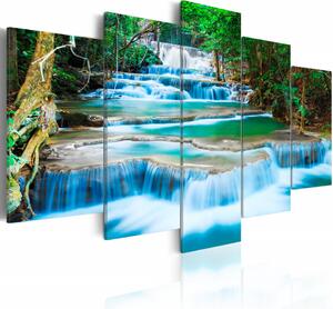 Tablou - Blue Waterfall in Kanchanaburi, Thailand