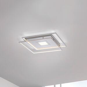 Q-Smart-Home Paul Neuhaus Q-AMIRA plafonieră LED, argintiu, reglabil, Gri, Camera de zi / sufragerie, Metal, Modern