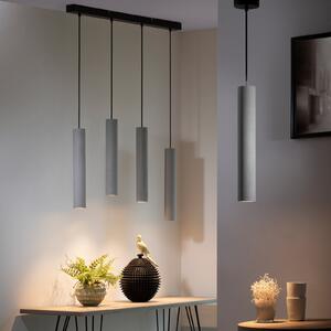 Paul Neuhaus lampă suspendată Eton, 4 becuri, 100 cm, beton, G9, reglabil, Gri, Camera de zi / sufragerie, Beton