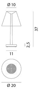 Rotaliana Dina T1 lampă de masă LED alb/bronz, reglabil, Bej, Camera de zi / sufragerie, Metal, Design