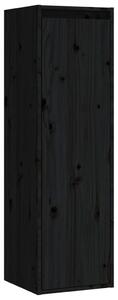 Dulap de perete, negru, 30x30x100 cm, lemn masiv de pin