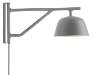 Lampă de perete Muuto, Gri, Camera de zi, Aluminiu