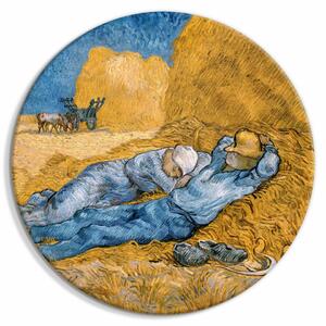 Tablou rotund - Noon: Rest from Work (Vincent Van Gogh)