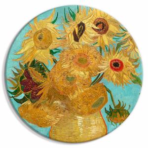 Tablou rotund - Vase with Twelve Sunflowers (Vincent van Gogh)