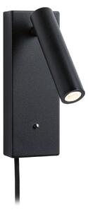 Lampă de perete Paulmann, Hulda USB, reglabil, Negru, dormitor, Metal, Modern