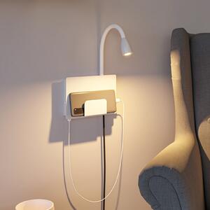 Lampă de perete Paulmann, Halina USB, Alb, dormitor, Metal, Modern