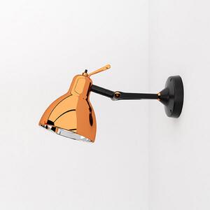 Rotaliana Lampa de perete Luxy H0 Glam, negru/cupru, sticlă, reglabil, Negru, Camera de zi / sufragerie, Metal, Design