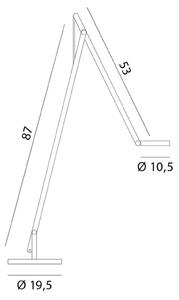 Rotaliana String F1 DTW lampă podea alb, argintiu, reglabil, Alb, Camera de zi / sufragerie, Metal, Design