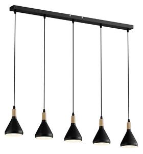Lustră Pendul Lindby, Arina, reglabil, Negru, Camera de zi, Metal, Modern