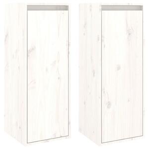 Dulapuri de perete, 2 buc., alb, 30x30x80 cm, lemn masiv de pin