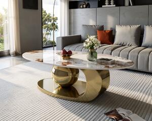 Masuta Cafea Aris 130x70x42cm Gold