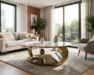 Masuta Cafea Soren 130x70x42cm Gold