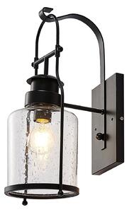 Lampă de perete Lindby, Rozalie, reglabil, Negru, Zona coridorului, Metal, Vintage