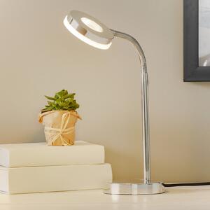 Reality Leuchten Lampă de masă Rennes LED, cromată, înălțime 40 cm, Metalic, Camera de zi / sufragerie, Metal, Modern