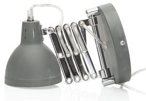 Reality Leuchten Lampă de perete tip foarfecă, culoare beton, fișă, acordeon, Gri, Camera de zi / sufragerie, Metal, Modern