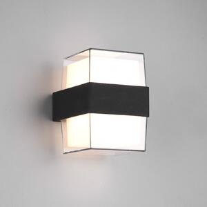 Reality Leuchten Aplică LED de exterior Molina, angular, antracit, Transparent, Plastic, Modern