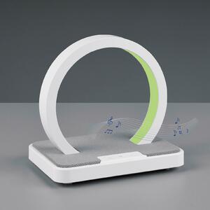 Reality Leuchten Lampă masă LED Beat cu acumulator, RGBW, alb mat, reglabil, Alb, Camera de zi / sufragerie, Plastic, Modern