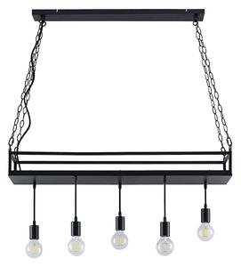 Lustră Pendul Lindby, Kirista, reglabil, Negru, Bucătărie, Metal, Vintage
