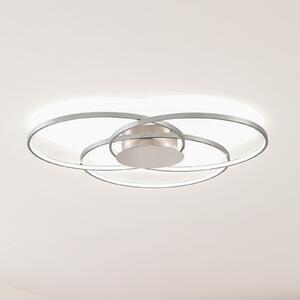 Lindby plafonieră LED Riley, culoare aluminiu, metal, dimabil, reglabil, Metalic, Camera de zi / sufragerie, Aluminiu, Modern