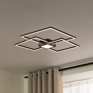 Lindby plafonieră LED Duetto, 65 cm, antracit, 38 W, aluminiu, reglabil, Negru, Camera de zi / sufragerie, Metal, Modern