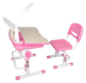 Vipack Birou reglabil pentru copii „Comfortline 301” cu scaun, roz/alb CLBU30113