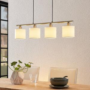 Lindby lampă suspendată Stannis, 75 cm, alb, 4 becuri, textil, reglabil, Alb, Camera de zi / sufragerie, Metal, Modern
