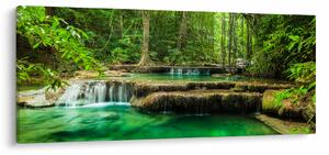 Tablou - Cascada verde (120x50 cm)