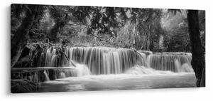 Tablou - Cascada alb-negru și alb (120x50 cm)