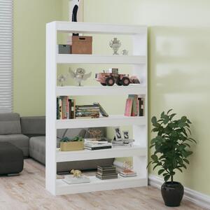Bibliotecă/Separator cameră, alb extralucios, 100x30x166 cm