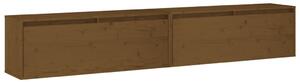 Dulapuri perete 2 buc, maro miere, 100x30x35 cm, lemn masiv pin