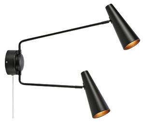 Lampă de perete Markslöjd, Peak, Negru, dormitor, Metal