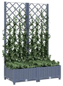 Jardinieră de grădină cu spalier,gri închis, 80x40x121,5 cm, PP